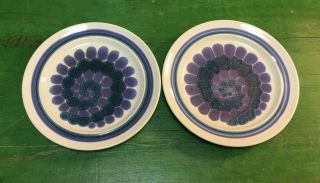 Franciscan Earthenware Moondance Set Of 2 Vintage Dinner Plates 10.  5 Blue Purple