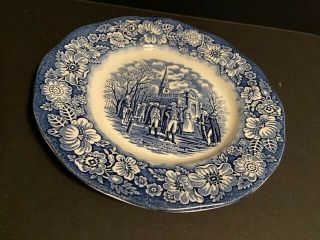 Liberty Blue Salad Plate Washington Leaving Christ Church 7” Set 4 Staffordshire