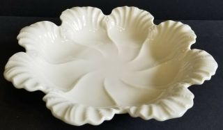 Lenox 10 " White Ivory Scalloped Oyster Plate Vintage Green Mark Usa