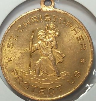 St.  Christopher Protect Us Medal,  Faith Hope Charity