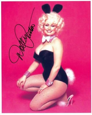 Dolly Parton Hand - Signed Sexy Playboy Bunny 8x10 Authentic W/ Color Closeup