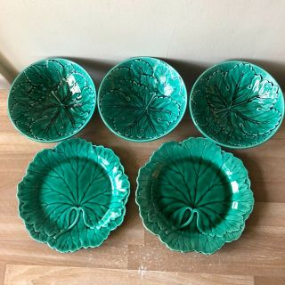 Lovely Group Of 5 Wedgwood Green Grape Leaf Dishes