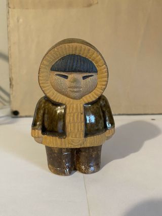 Lisa Larson Eskimo Signed Gustavsberg Sweden Stoneware Pottery Figurine