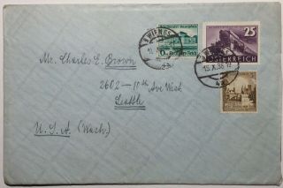 Germany & Austria Mixed Franking Cover Vienna To Usa 1938 - Jewish Letter - Help