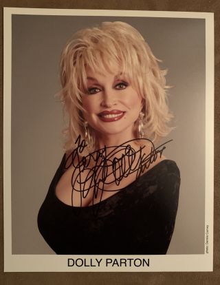 Dolly Parton Signed Autograph 8x10 Rare Photo To Jerry With Top Loader