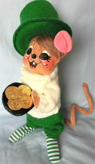 Annalee 2019 Leprechaun Mouse Doll Figure W/pot 