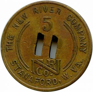 1944 The River Company Stanaford,  West Virginia Wv 5¢ Orco Scrip Token