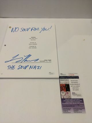 Larry Thomas Signed - Seinfeld:the Soup Nazi Table Draft Script - Jsa