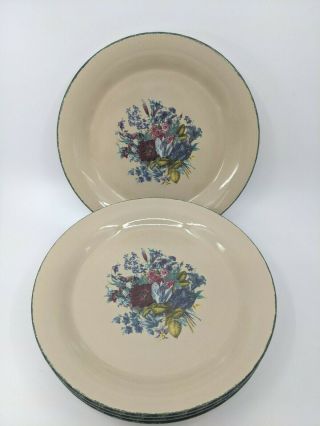 Home & Garden Party Stoneware Floral Dinner Plates Set Of 4