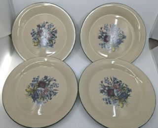 Home & Garden Party Stoneware Floral Dinner Plates Set of 4 2