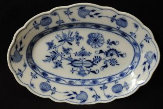 Vintage Carl Teichert Meissen Blue Onion Porcelain 10.  5 " Service Platter Plate