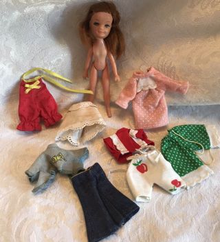 1967 Uneeda Tiny Teen Doll W/ Clothes 5 "