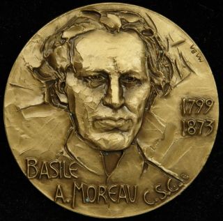 Basile A.  Moreau French Priest Founder Holy Cross Bronze Commemorative Medal