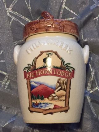 Vintage 1993 Fitz & Floyd Oci Omnibus Cookie Jar Mill Creek Big Horn Lodge 10 "