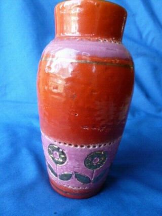 Vintage Rosenthal Netter Vase - Mcm Bitossi Pottery Aldo Londi Italy 6 "