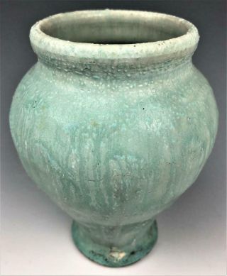Pewabic Detroit Studio Hand Crafted 6 " Wheel Thrown Art Pottery Drip Glaze Vase