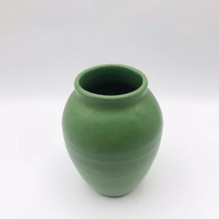 Vintage Art Pottery Matte Green Arts Crafts Vase 5 
