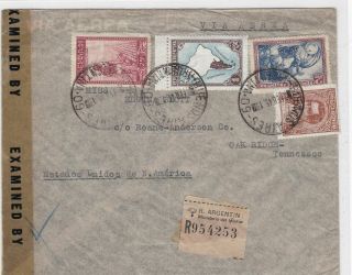 Argentina 1945 Censor Ministery Interior Multi Stamps Cover Ref R10818