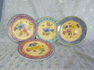 Set Of 4 Sango Birds And The Bees Salad Plates
