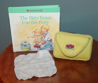American Girl Bitty Baby Twins Potty Training Book And Wipe Set