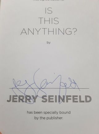 Jerry Seinfeld Signed Is This Anything Book 2020 Black Friday Exclusive