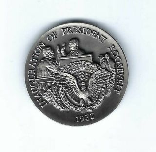 1933 President Franklin Roosevelt Fdr Inauguration Pewter Longines Medal Coin
