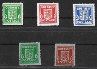 German Occupation Guernsey Stamps 1941 Mi 1 - 5 Mnh Vf