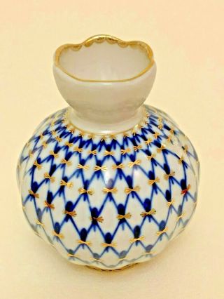 Vintage.  USSR.  Imperial porcelain factory.  vase.  cobalt.  gold 22K.  Porcelain. 3