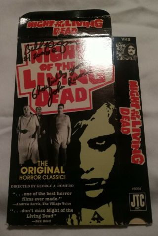 Bill Hinzman & John Russo Autograph Signed Night Of The Living Dead Vhs Cover