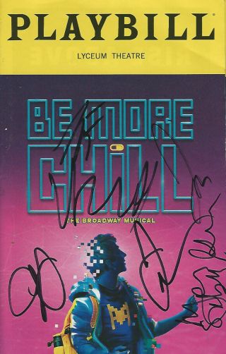 Be More Chill Broadway Signed Playbill Lauren Marcus George Salazar,