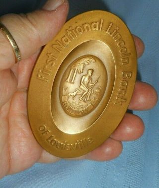 Old Bronze Medal 1st 100 Years 1863 - 1963 First National Lincoln Bank