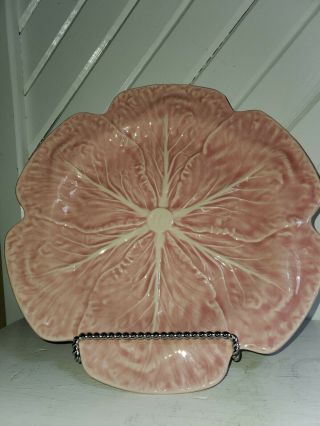 Vintage Bordallo Pinheiro Portugal Pink Cabbage Charger Serving Platter 12 "