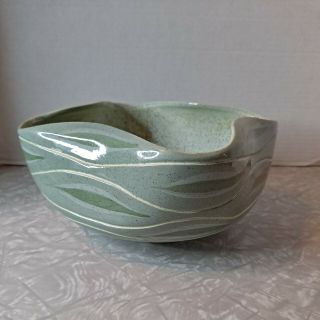 Vintage Red Wing Speckled Green Pottery Bowl 4001 Mcm