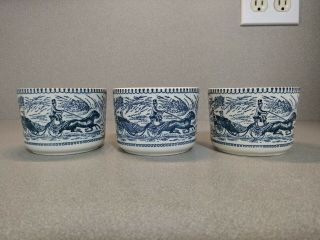 Rare Vintage Currier And & Ives Set Of 3 Coffee Mugs Royal China