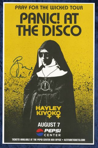 Panic At The Disco Autographed Concert Poster 2018 Brendon Urie,  High Hopes