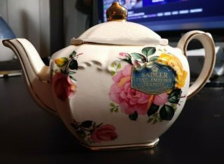 Sadler England Cube Teapot Floral Pattern - Vintage - Made In England