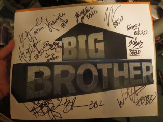 Big Brother 20 Signed 11 X 14 Logo By 12 Houseguests Kaycee,  Tyler,  Proof