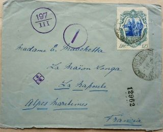 Italy 1943 Censored Cover To France With Declaration By German Alien On Back