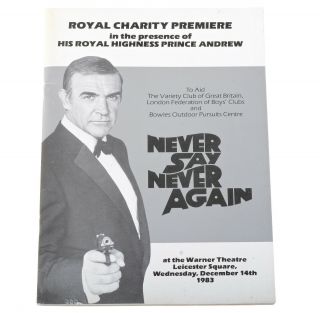 Very Rare James Bond 007 Never Say Never Again Programme Sean Connery Last Bond