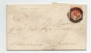1851 Italy Lombardy - Venetia Cover,  15c Great Margins,  Vicenza Cancel