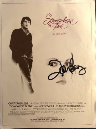 John Barry Signed Somewhere In Time Sheet Music