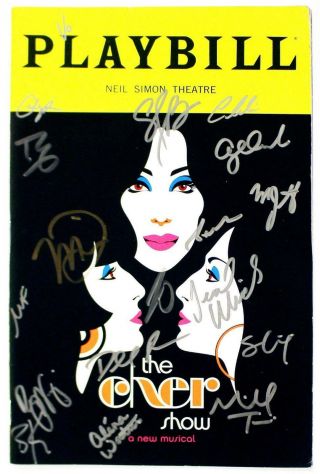 The Cher Show Partial Cast Stephanie J.  Block Signed Playbill