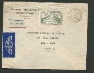 1948 Guadeloupe French West Indies Cover Par Avion To Us