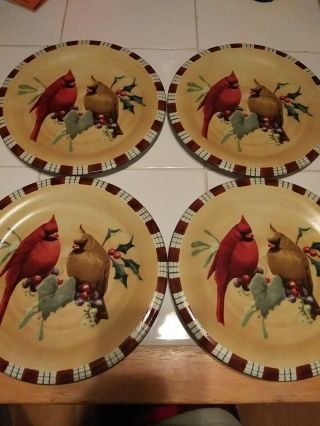 Lenox Winter Greetings Everyday Cardinal 8 1/2 " Salad Plates