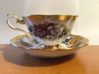 Vintage Royal Albert Treasure Chest Series Tea Cup & Saucer,  Roses,  Avon Shape
