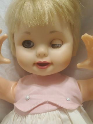 VTG 1966 Baby Magic Doll Deluxe Reading Corp Hard Plastic Holds Bottle Cries 18 