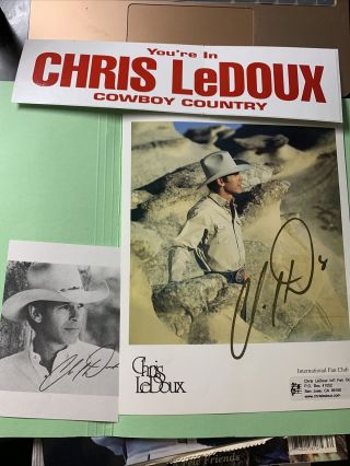 Rare Country Music Star Chris Ledoux Signed Autograph 8x10 Photo Color