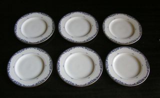 Set Of 6 Lenox Liberty Blue & Gold Bread Plates