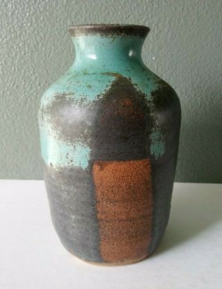 Vintage Mid Century Studio Art Pottery Stoneware Vase - Unsigned