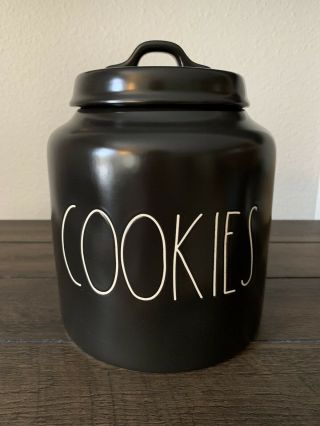 Htf Rare Rae Dunn Black Cookie Canister Large Letter Ll By Magenta